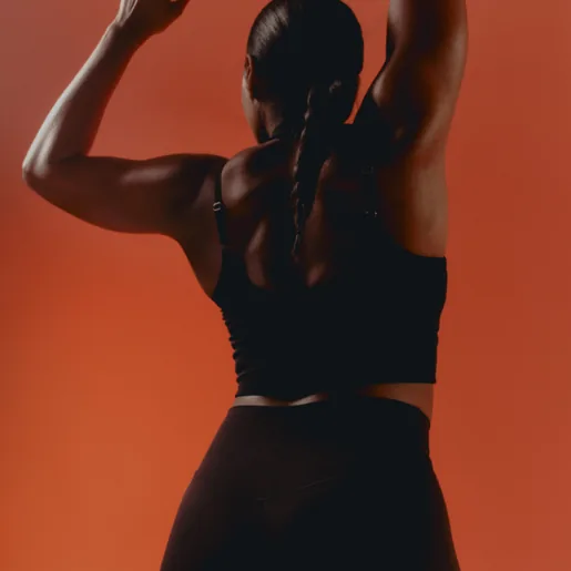 Athletic woman from back